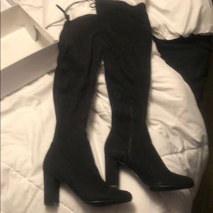 Thigh high black boots